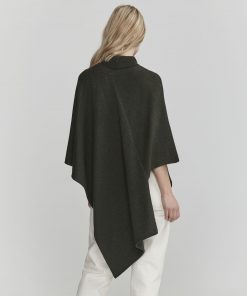 Holebrook Fia Rollneck Poncho Bottle Green