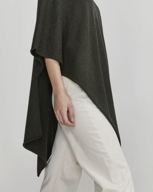 Holebrook Fia Rollneck Poncho Bottle Green