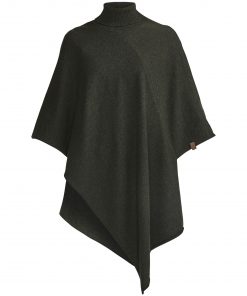 Holebrook Fia Rollneck Poncho Bottle Green