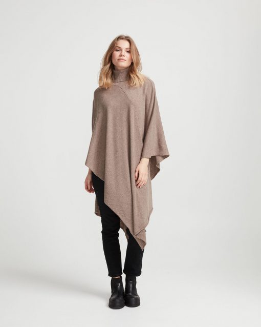Holebrook Fia Rollneck Poncho Walnut