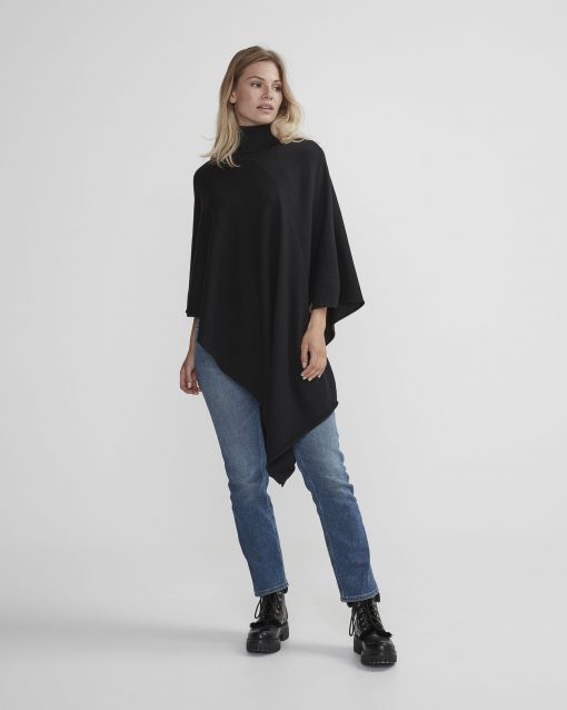 Holebrook Fia Rollneck Poncho Black
