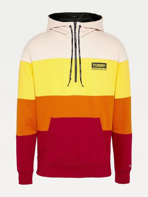 Tommy Jeans Half Zip Colour-Blocked Hoodie Multicolor