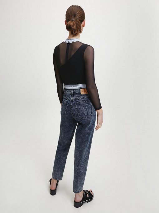 Calvin Klein Logo Tape Bodysuit Black