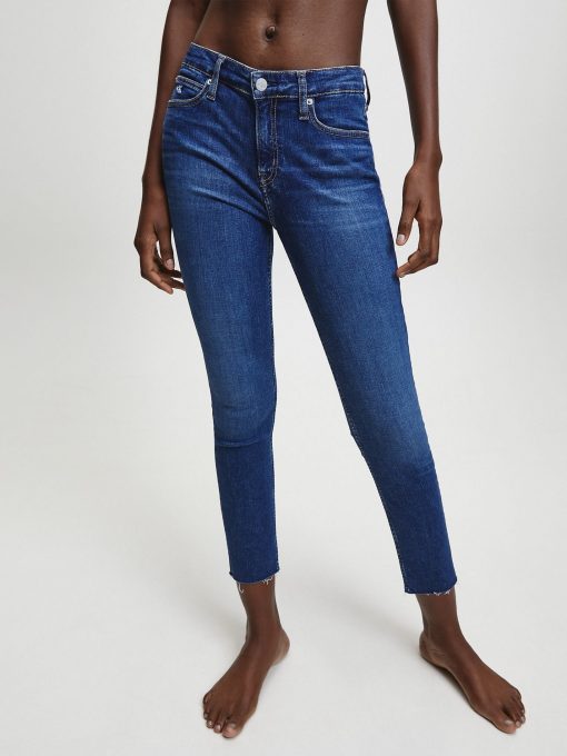 Calvin Klein Mid Rise Skinny Ankle Jeans  Dark Blue Embro