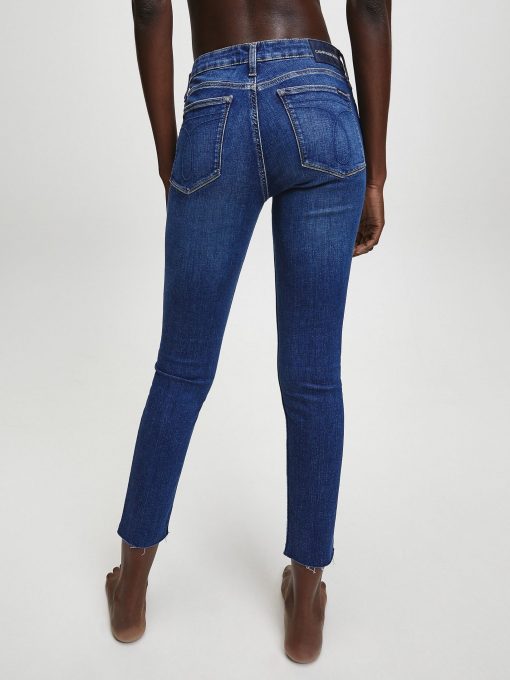 Calvin Klein Mid Rise Skinny Ankle Jeans  Dark Blue Embro