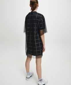 Calvin Klein Double Layer Logo T-shirt Dress Black