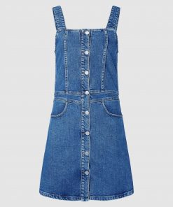 Calvin Klein Denim Button Tank Dress Light Blue