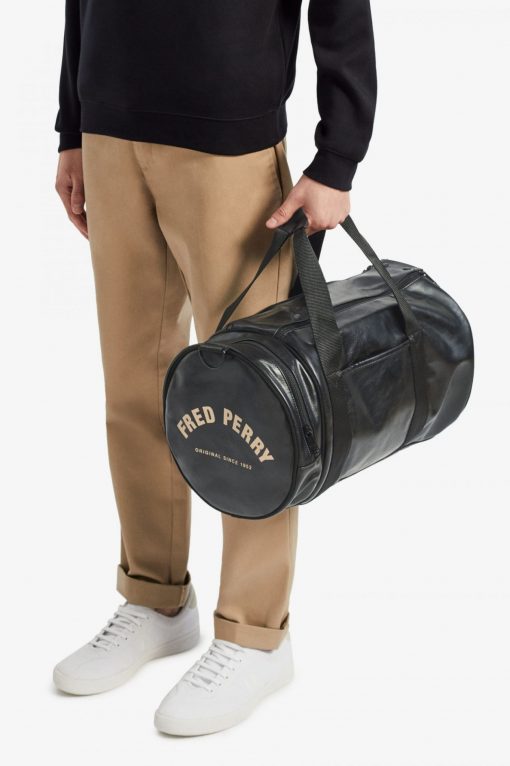 Fred Perry Tonal Barrel Bag Black