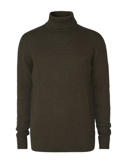 Les Deux Ferdinand Turtleneck Knit Deep Forrest