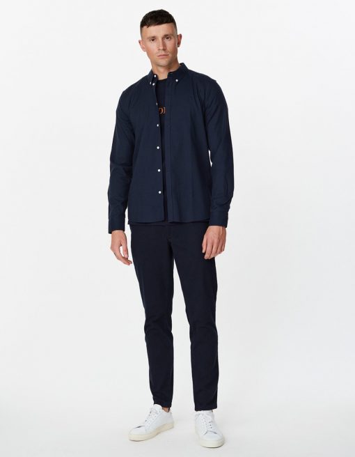 Les Deux Harrison B.D Brushed Shirt Dark Navy