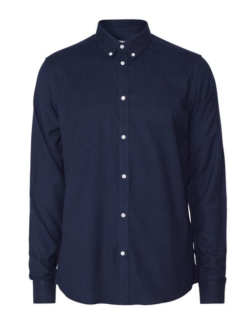 Les Deux Harrison B.D Brushed Shirt Dark Navy