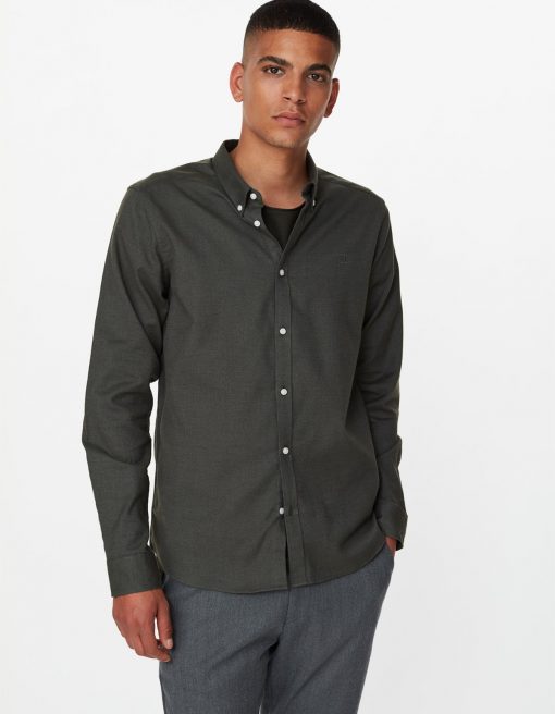Les Deux Harrison B.D Brushed Shirt Deep Forres