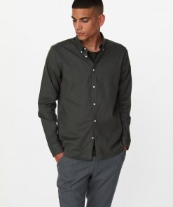 Les Deux Harrison B.D Brushed Shirt Deep Forres