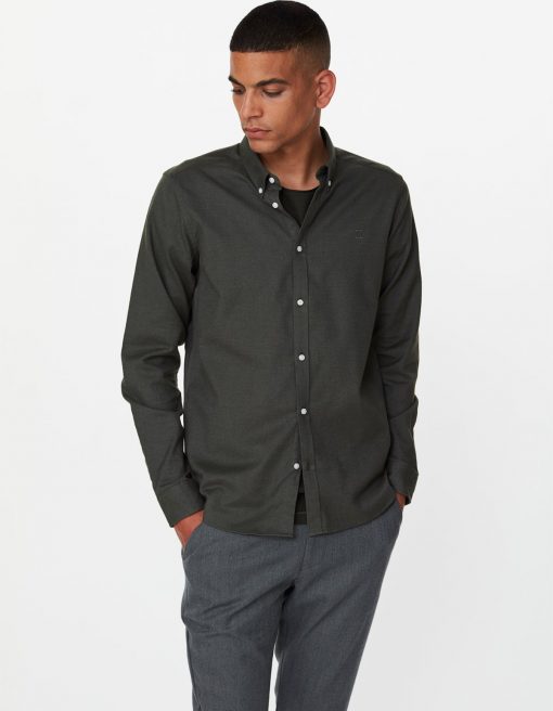 Les Deux Harrison B.D Brushed Shirt Deep Forres