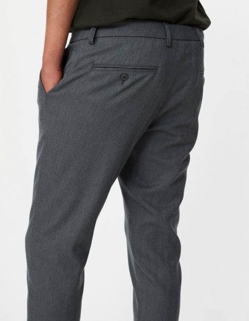Les Deux Como Herringbone Suit Pants Light Grey Melange