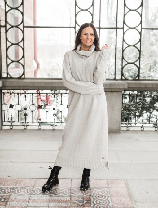 Pura Love Maxi Polo Dress Light grey