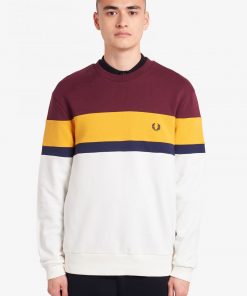 Fred Perry Colourblock Sweatshirt Mahogany