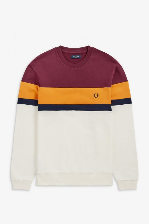 Fred Perry Colourblock Sweatshirt Mahogany