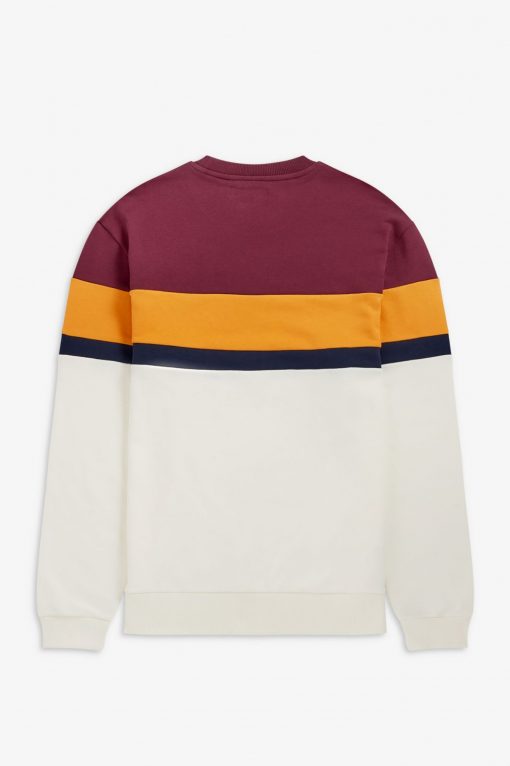 Fred Perry Colourblock Sweatshirt Mahogany