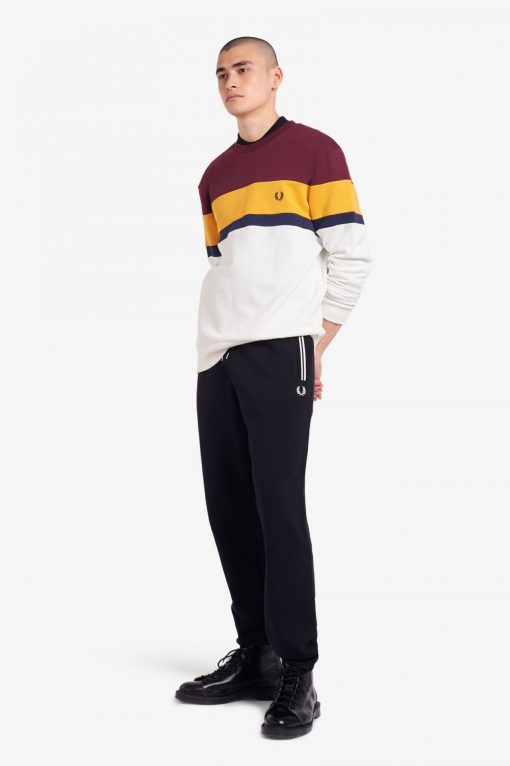 Fred Perry Colourblock Sweatshirt Mahogany