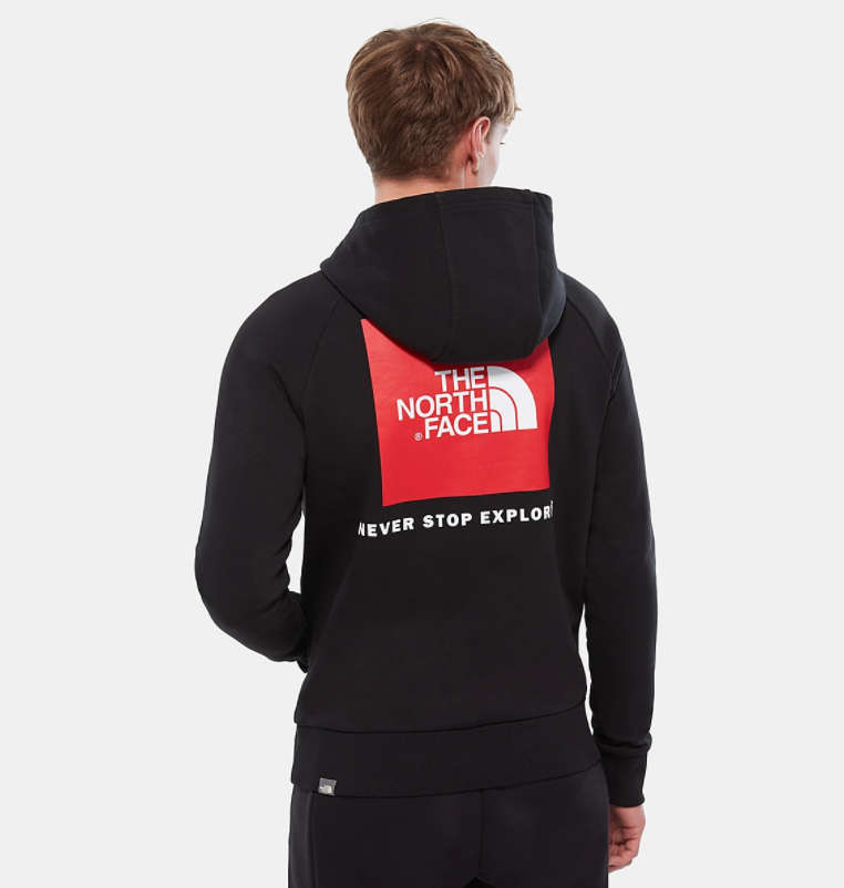 Buy The North Face Raglan Red Box Hoodie Black Scandinavian Fashion Store