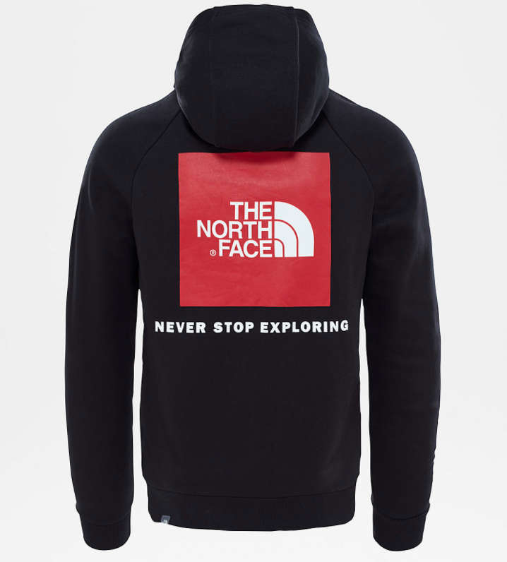 Buy The North Face Raglan Red Box Hoodie Black Scandinavian Fashion Store