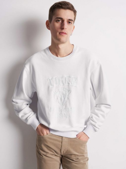 Tiger Jeans Zoab Emb Sweatshirt White Light