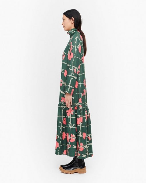 Marimekko Polku Ruutukukka Dress Green