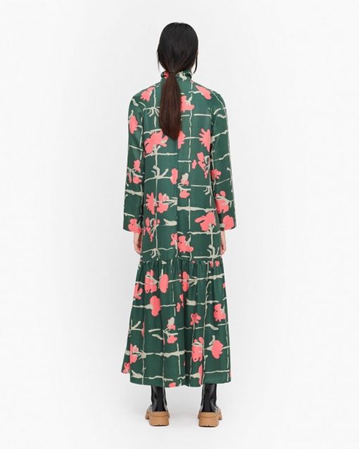 Marimekko Polku Ruutukukka Dress Green