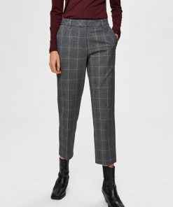 Selected Femme Milo Cropped Pants Medium Grey Melange