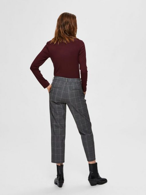 Selected Femme Milo Cropped Pants Medium Grey Melange