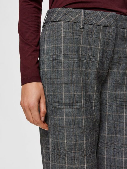 Selected Femme Milo Cropped Pants Medium Grey Melange