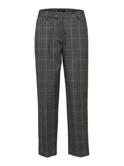 Selected Femme Milo Cropped Pants Medium Grey Melange