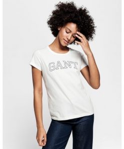 Gant Arch Logo T-shirt Eggshell