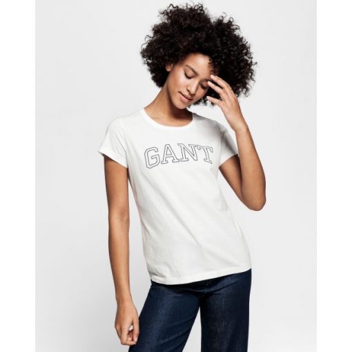 Gant Arch Logo T-shirt Eggshell