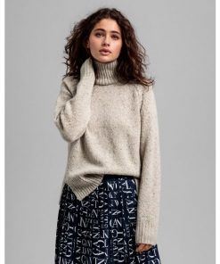 Gant Neps Cable Turtleneck Manila Melange