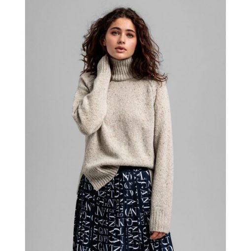 Gant Neps Cable Turtleneck Manila Melange