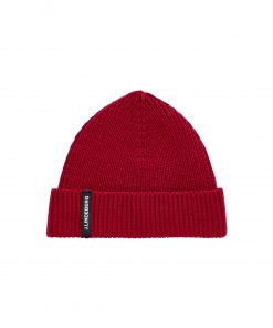 J.LINDEBERG JUAN MERINO BEANIE RED