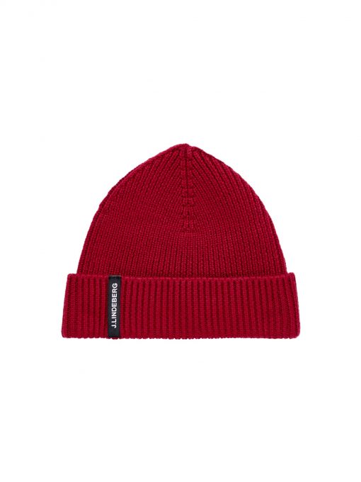 J.LINDEBERG JUAN MERINO BEANIE RED