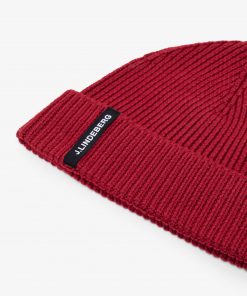 J.LINDEBERG JUAN MERINO BEANIE RED