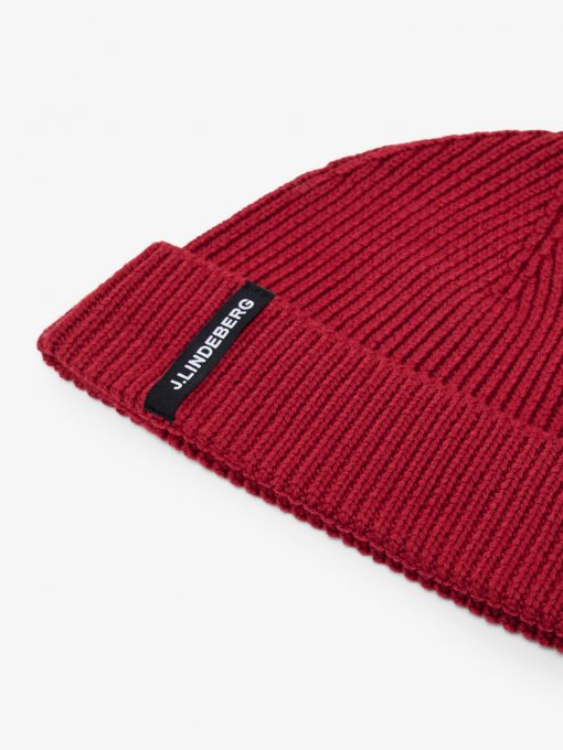 J.LINDEBERG JUAN MERINO BEANIE RED