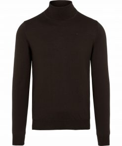 J.LINDEBERG LYD MERINO TURTLENECK SWEATER DARK BROWN