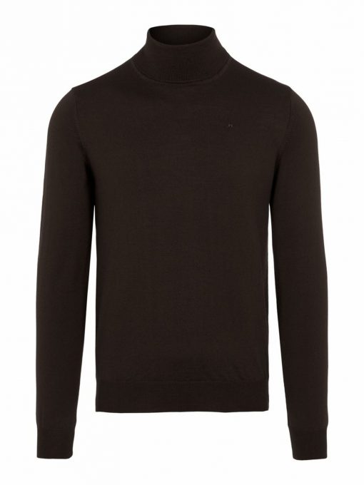 J.LINDEBERG LYD MERINO TURTLENECK SWEATER DARK BROWN