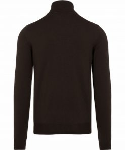 J.LINDEBERG LYD MERINO TURTLENECK SWEATER DARK BROWN
