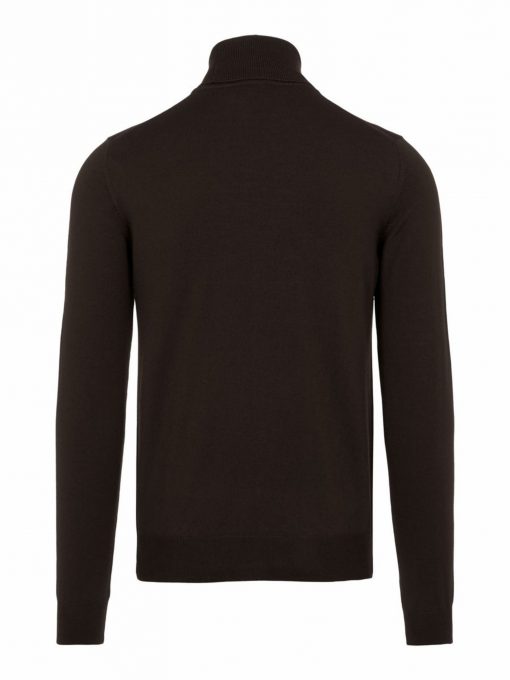 J.LINDEBERG LYD MERINO TURTLENECK SWEATER DARK BROWN