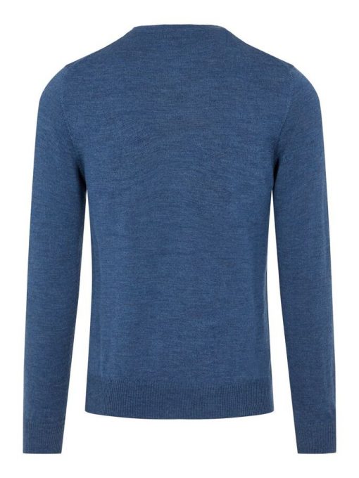 J.LINDEBERG LYLE MERINO CREW NECK SWEATER EGYPTIAN BLUE MELANGE