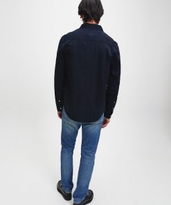 Calvin Klein Modern western Denim Shirt Mid Blue Black