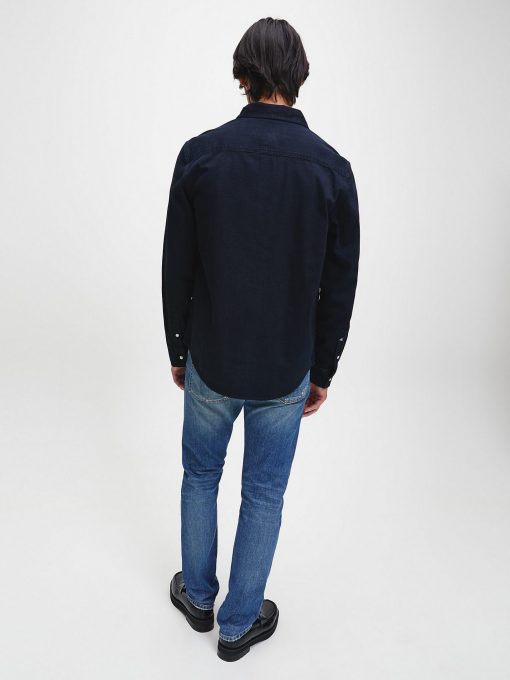 Calvin Klein Modern western Denim Shirt Mid Blue Black