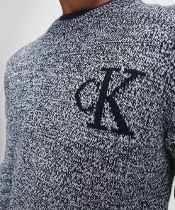 Calvin Klein Twisted Yarn Logo Sweater Black