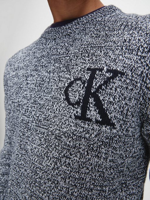 Calvin Klein Twisted Yarn Logo Sweater Black